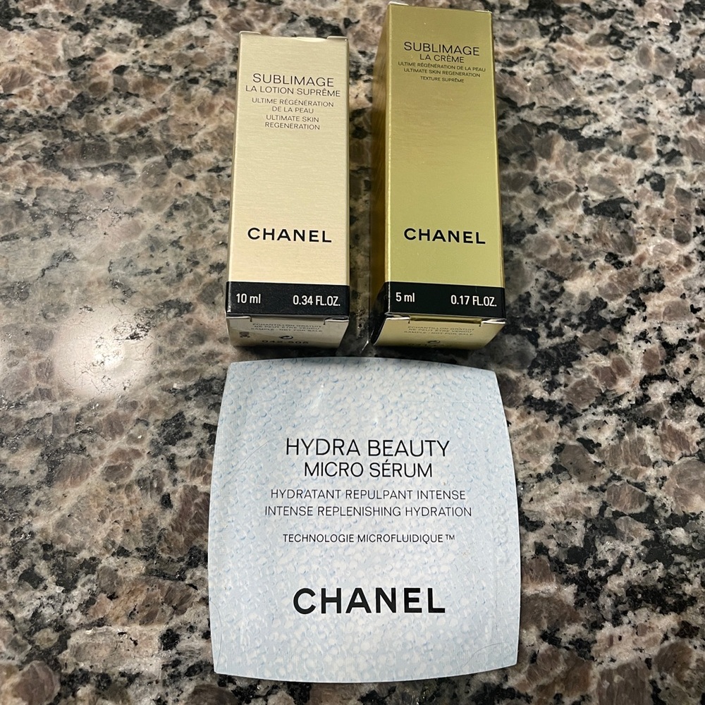 BNIB Chanel Sublimage samples/ plus Hydra Beauty micro serum!